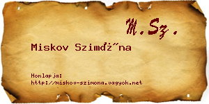 Miskov Szimóna névjegykártya